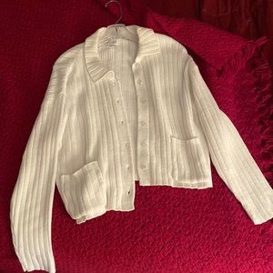 Moda Int’l cream cardigan sweater size M